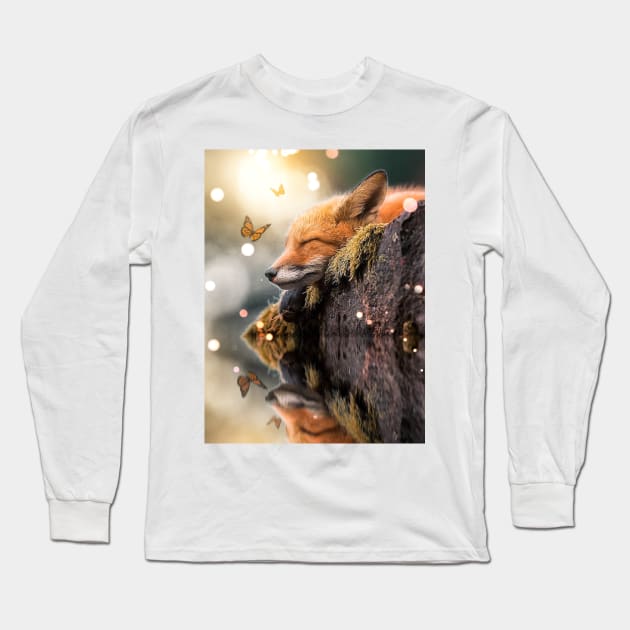 sleeping wolf Long Sleeve T-Shirt by sidomatic